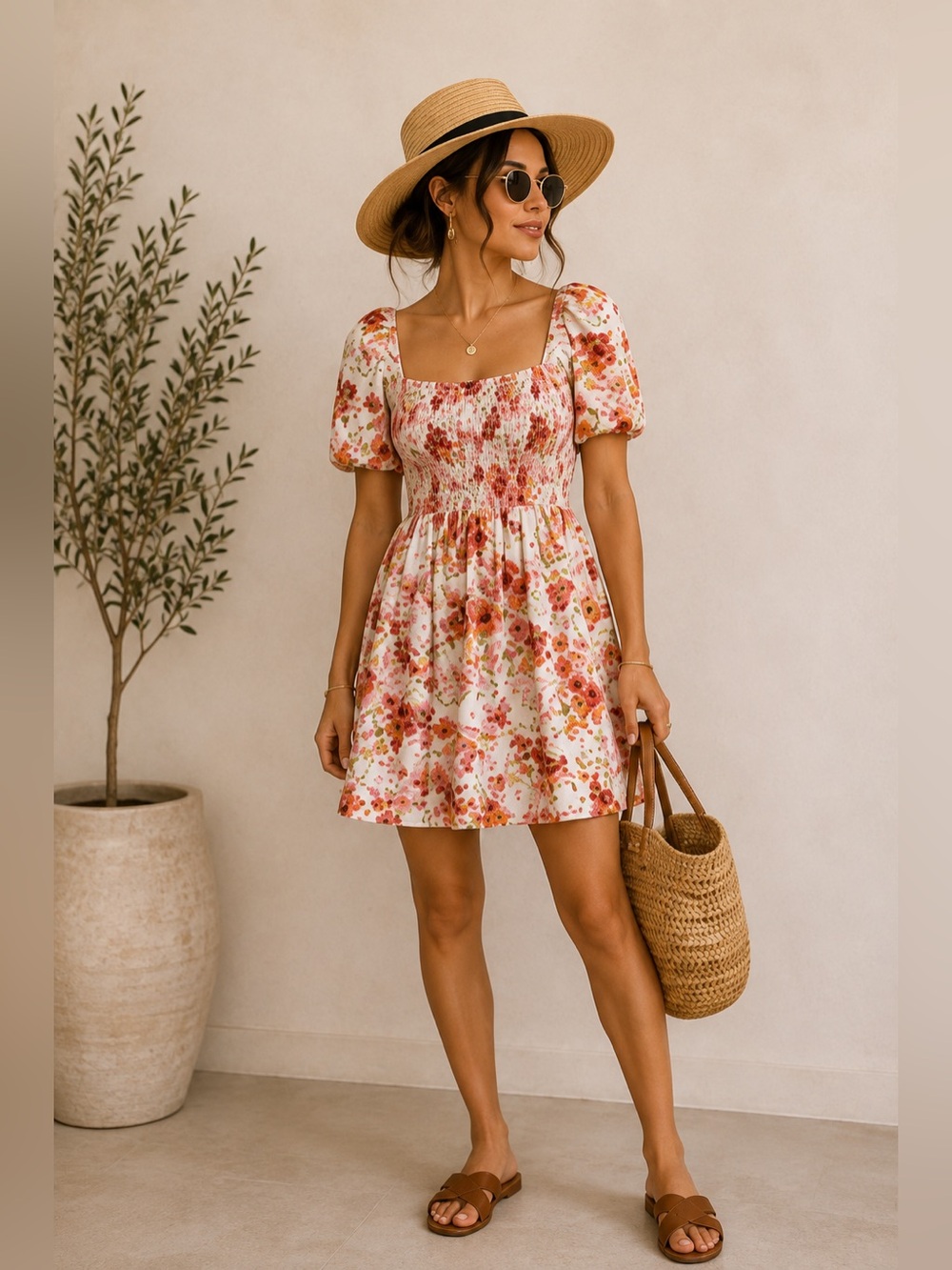 H&M floral mini dress